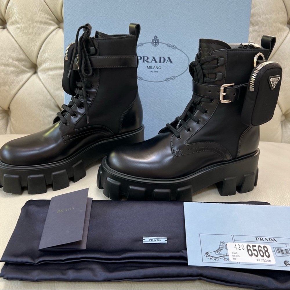 Prada Monolith combat boot